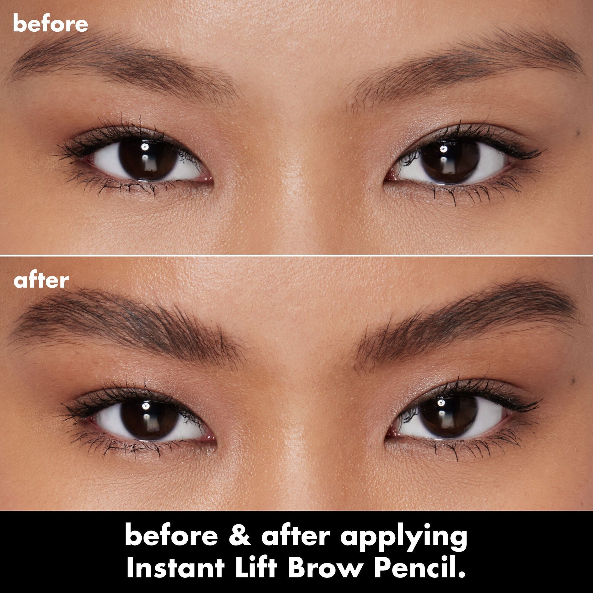 Before and After Using Instant Lift Brow Pencil